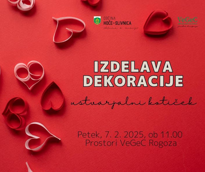 Izdelava dekoracije (ustvarjalni kotiček) - PRESTAVLJENO NA 7. 2. 2025